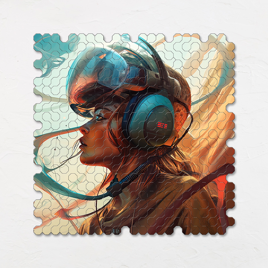 Fallen Pilot a futuristic new age Octagon combined shape jigsaw puzzle