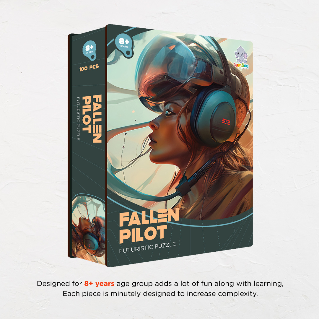 Fallen Pilot a futuristic new age Octagon combined shape jigsaw puzzle