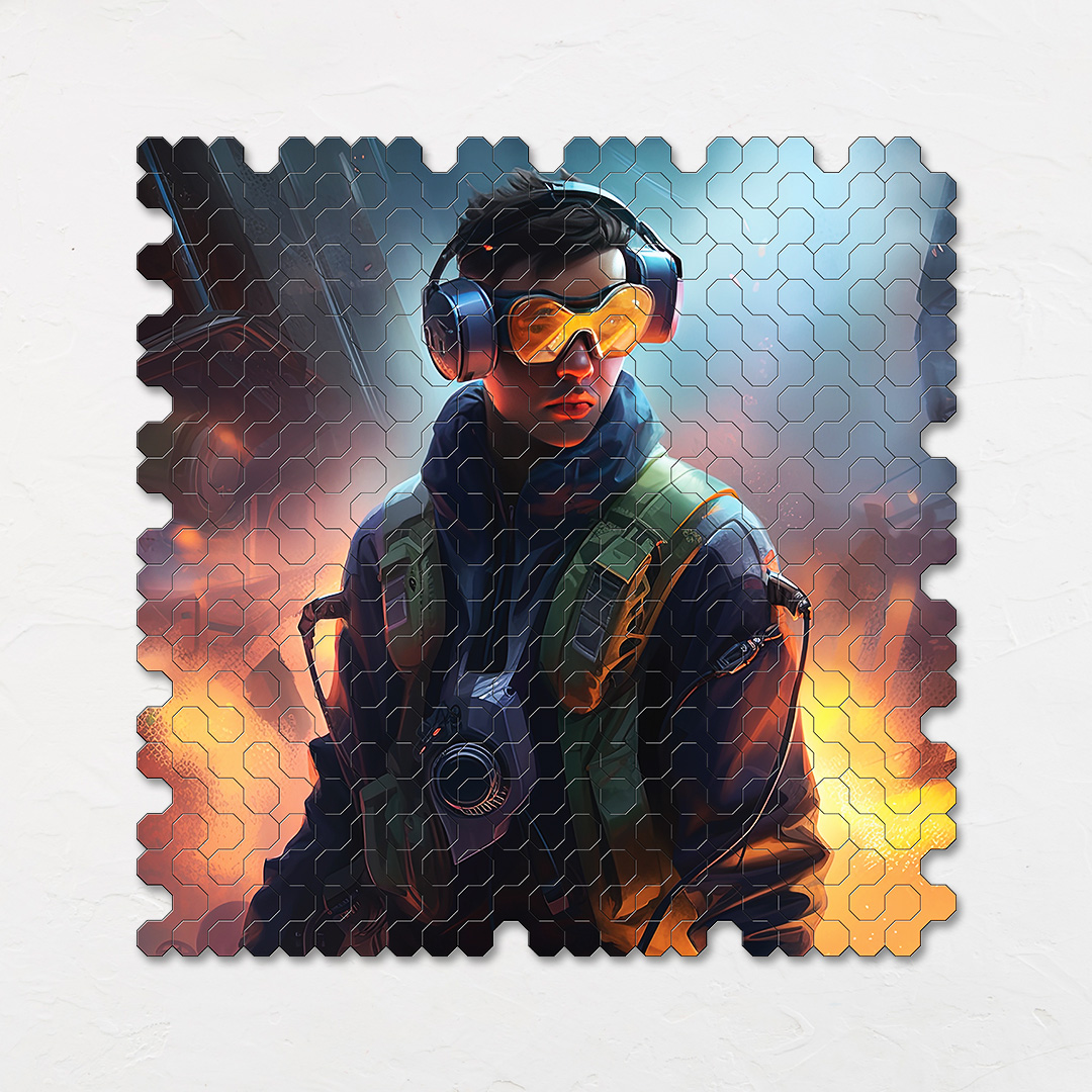 Fire Exinguisher a futuristic new age Octagon combined shape jigsaw puzzle