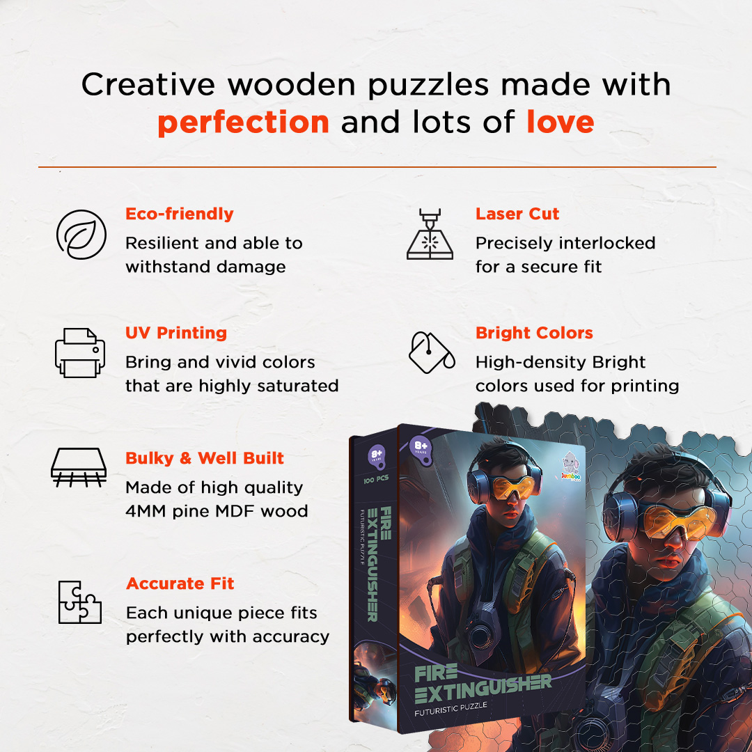 Fire Exinguisher a futuristic new age Octagon combined shape jigsaw puzzle