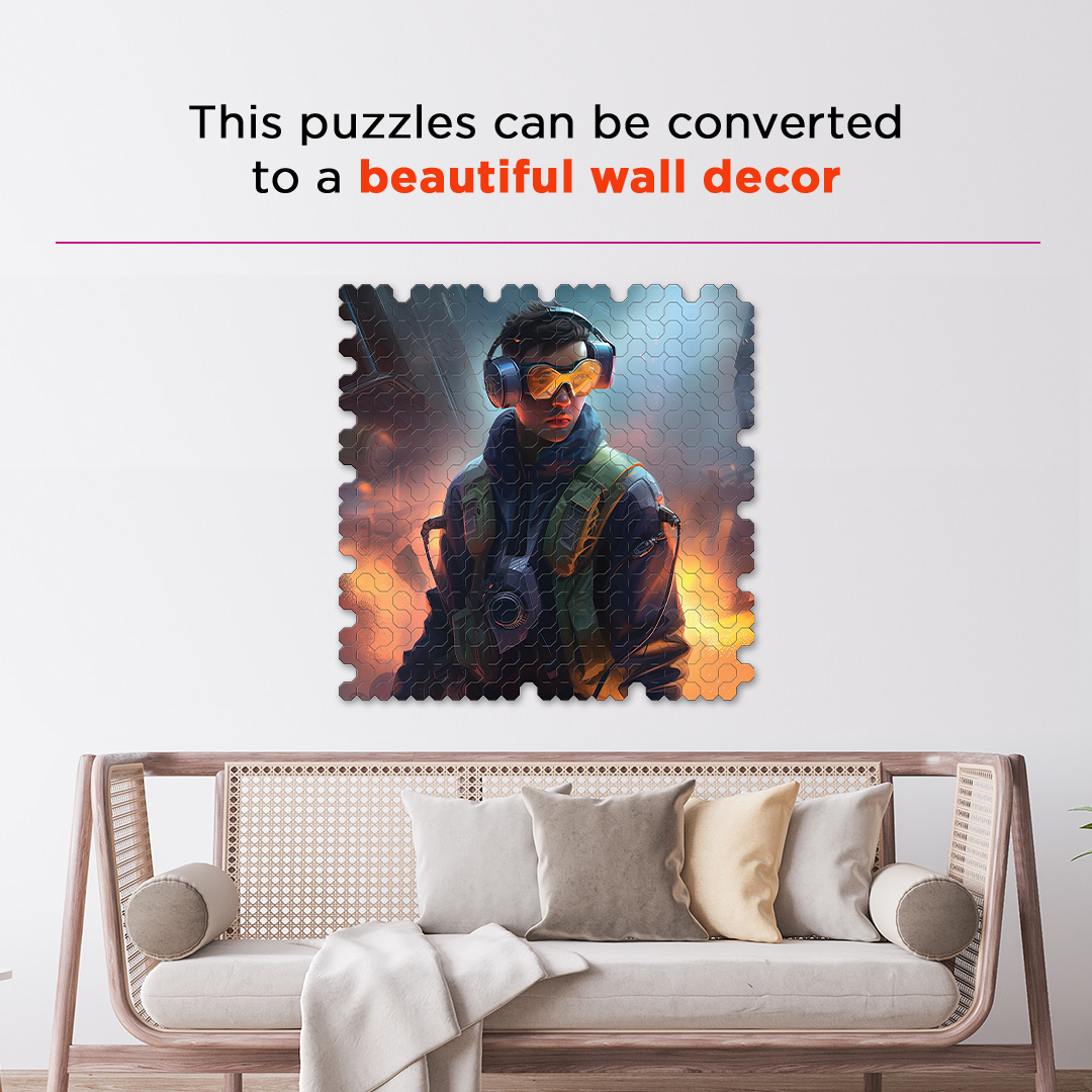 Fire Exinguisher a futuristic new age Octagon combined shape jigsaw puzzle
