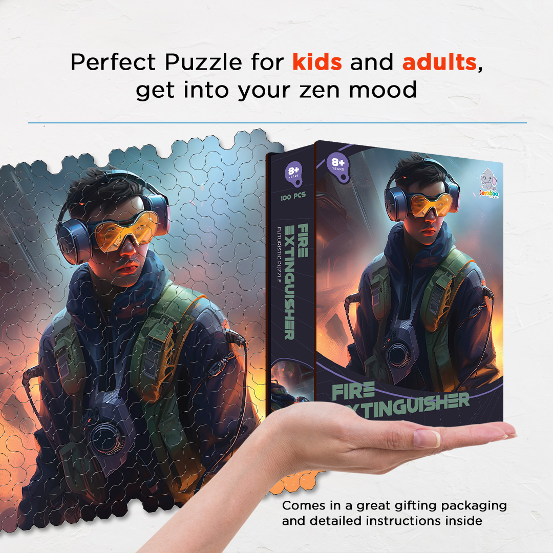 Fire Exinguisher a futuristic new age Octagon combined shape jigsaw puzzle