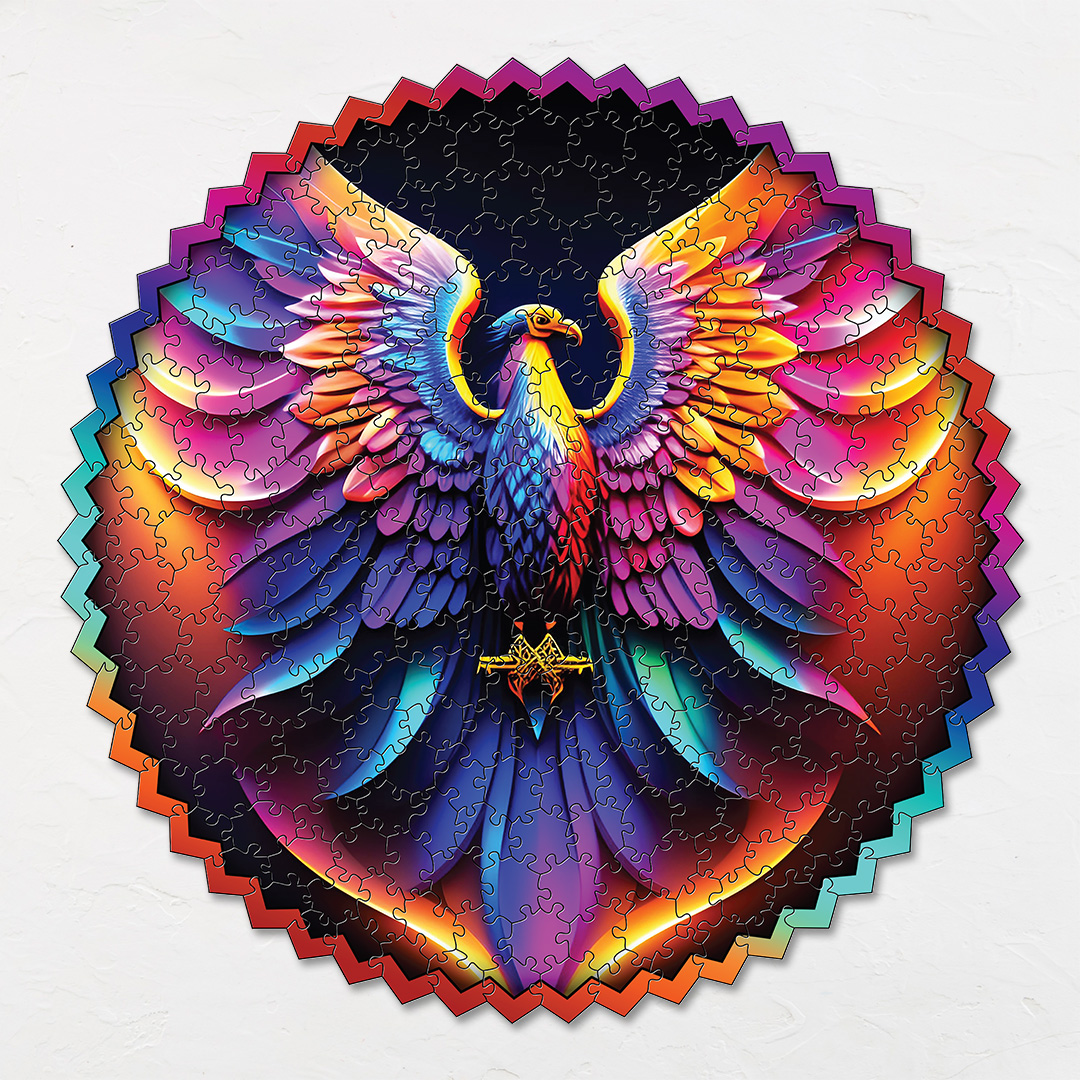 Fire phoenix digital art puzzle for kids and adults a creative art base puzzle