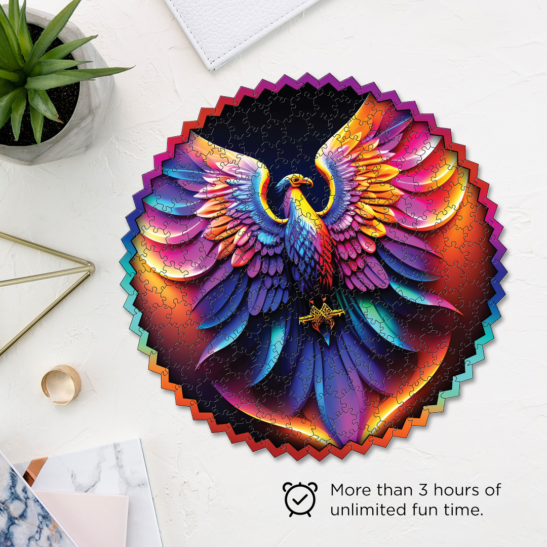 Fire phoenix digital art puzzle for kids and adults a creative art base puzzle