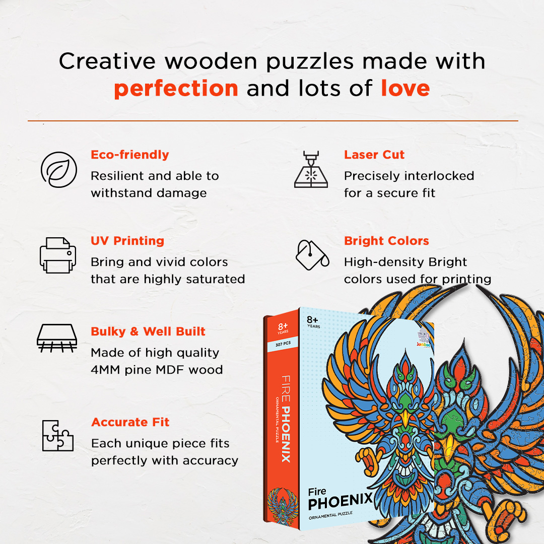 Fire Phoenix Ornamental Puzzle designed precisely to bring amazing fun time