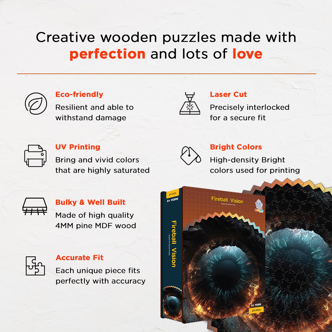 Fireball Vision digital art puzzle for kids and adults a creative art base puzzle
