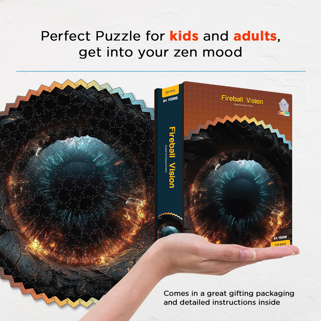 Fireball Vision digital art puzzle for kids and adults a creative art base puzzle