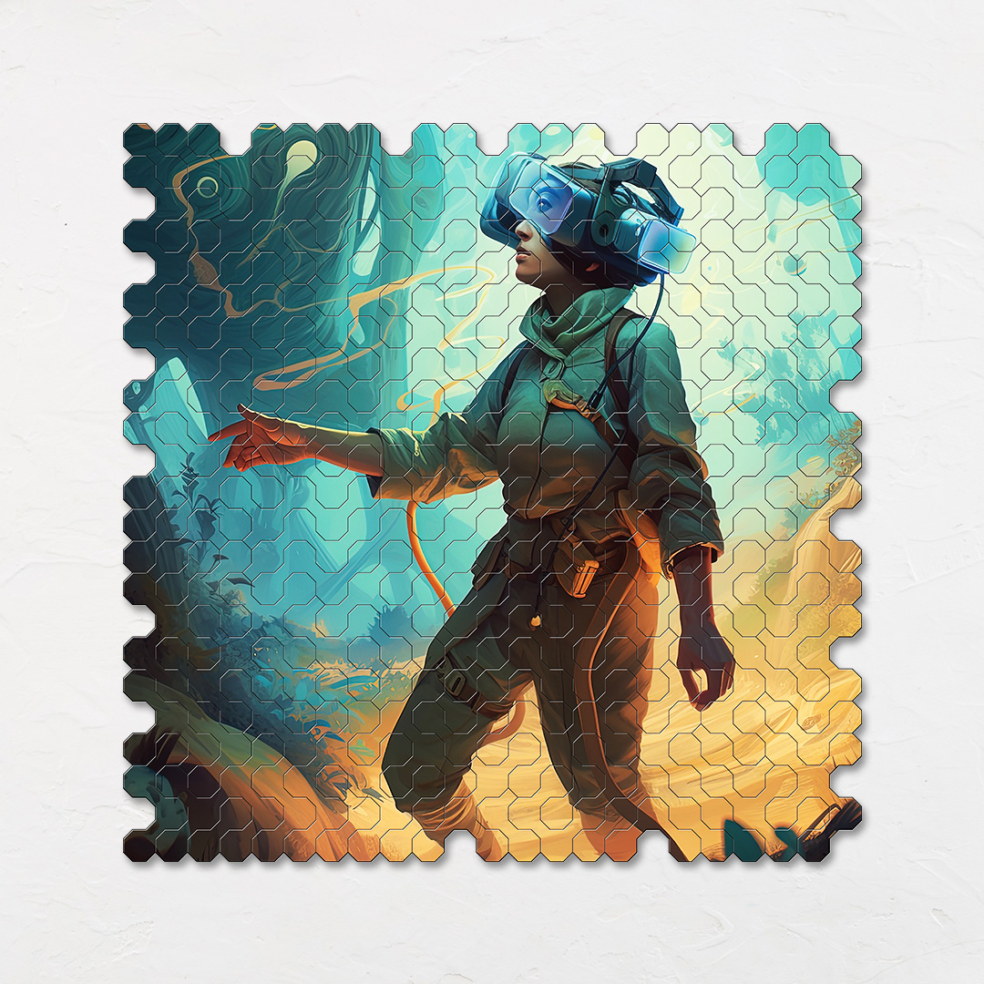 Floting Advanture a futuristic new age Octagon combined shape jigsaw puzzle