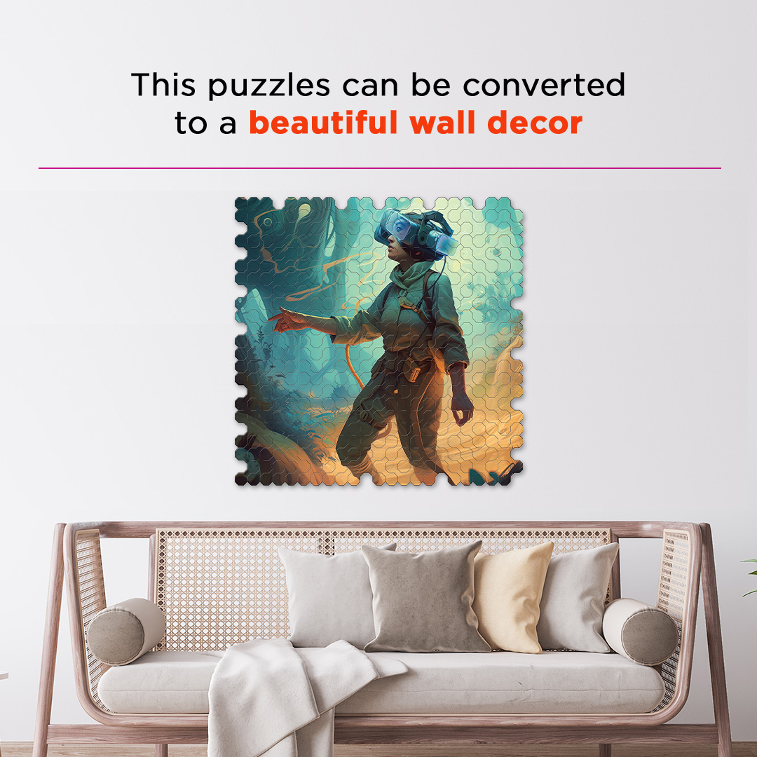 Floting Advanture a futuristic new age Octagon combined shape jigsaw puzzle