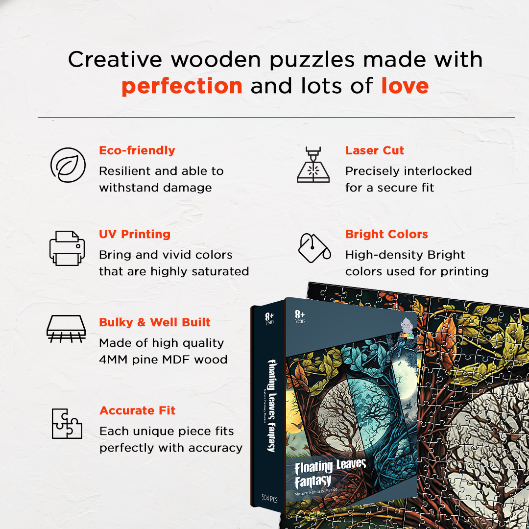 Floating Leaves Fantasy unique jigsaw puzzles created to bring a live décor
