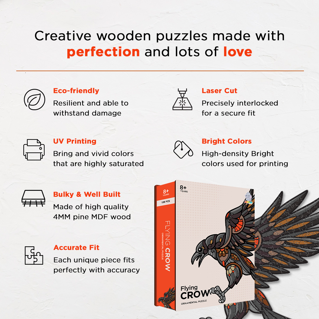 Flying Crow Ornamental Puzzle designed precisely to bring amazing fun time