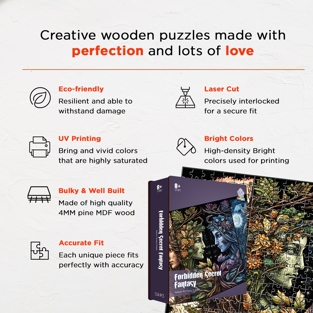 Forbidden Secret Fantasy unique jigsaw puzzles created to bring a live décor