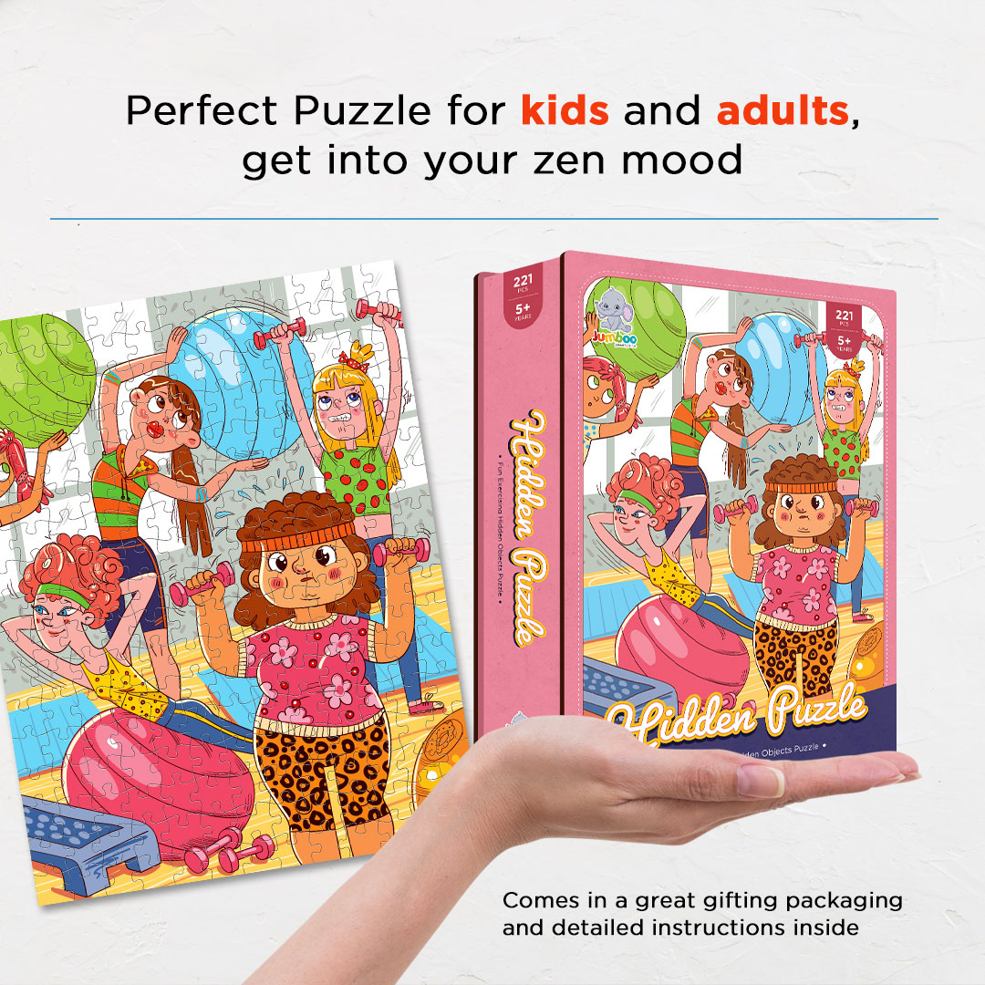 Fun Exercising hidden objects puzzle perfect for the curious kids