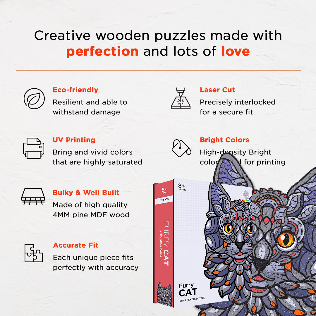 Furry Cat Ornamental Puzzle designed precisely to bring amazing fun time