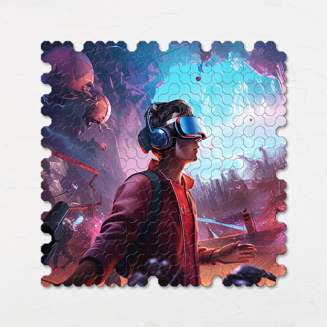 Gaming World a futuristic new age Octagon combined shape jigsaw puzzle