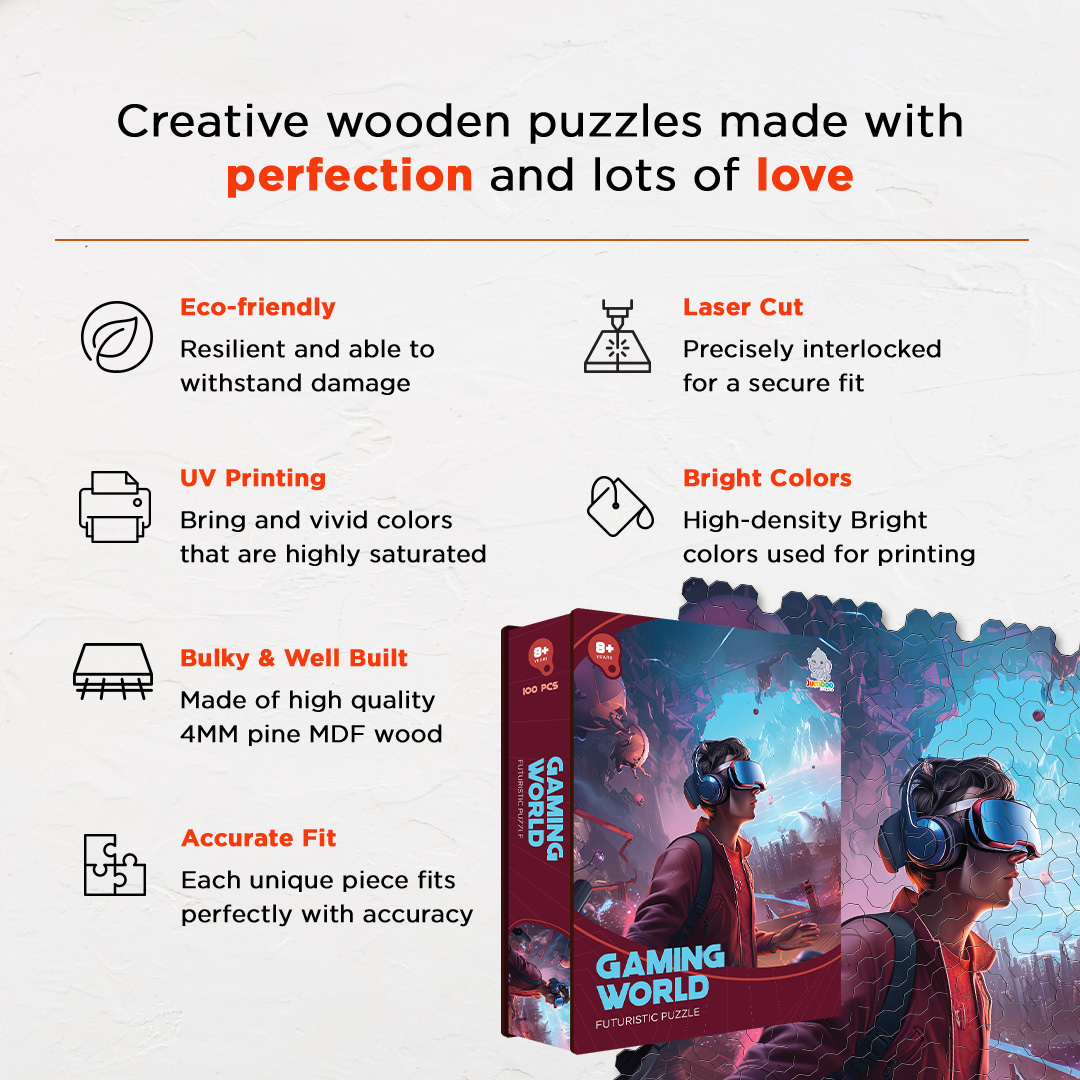 Gaming World a futuristic new age Octagon combined shape jigsaw puzzle