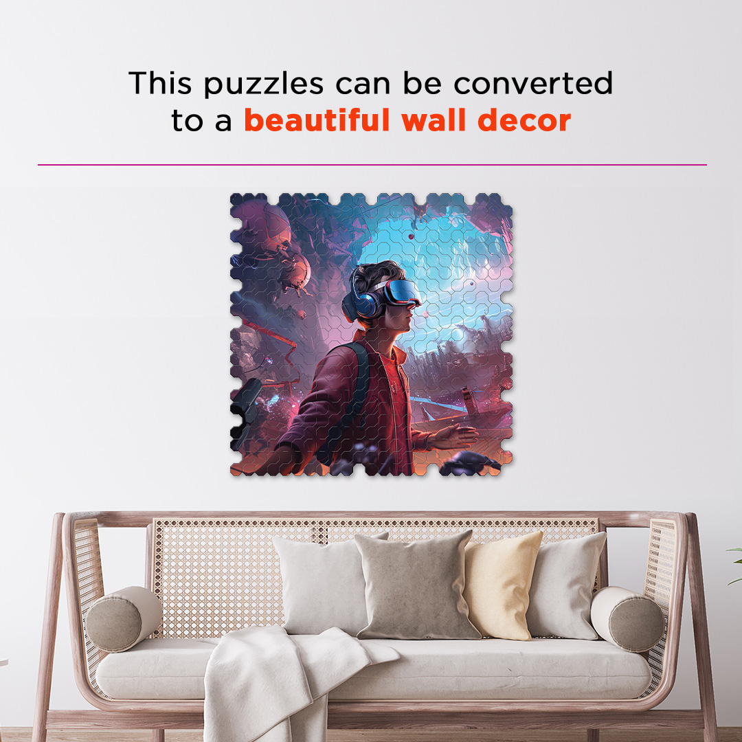 Gaming World a futuristic new age Octagon combined shape jigsaw puzzle