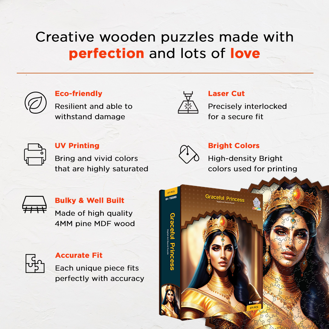 Graceful Princess digital art puzzle for kids and adults a creative art base puzzle