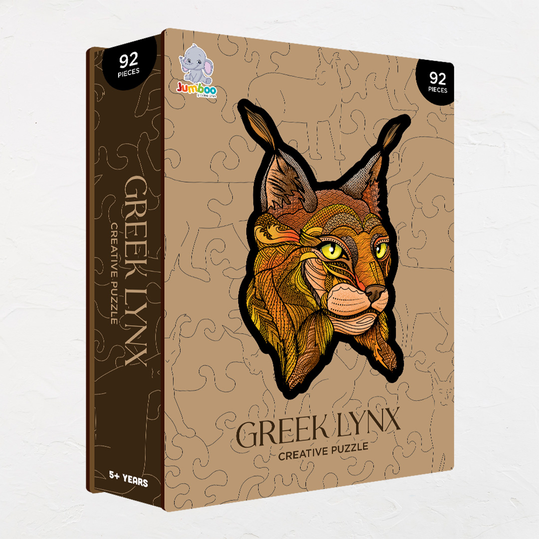 Greek Lynx creative jigsaw puzzle for kids and adults includes different custom shapes