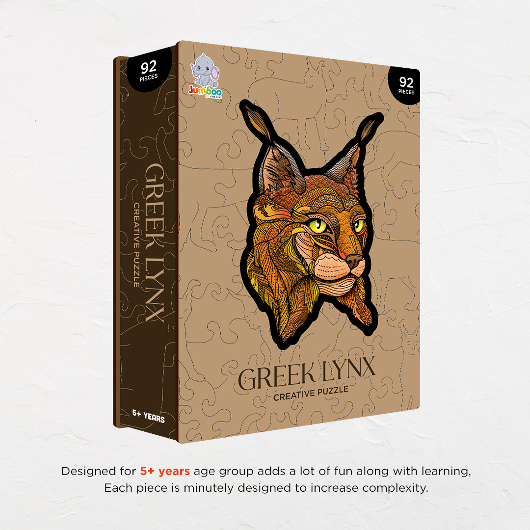 Greek Lynx creative jigsaw puzzle for kids and adults includes different custom shapes