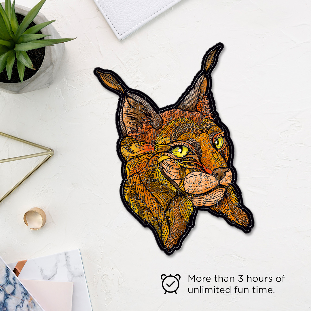 Greek Lynx creative jigsaw puzzle for kids and adults includes different custom shapes
