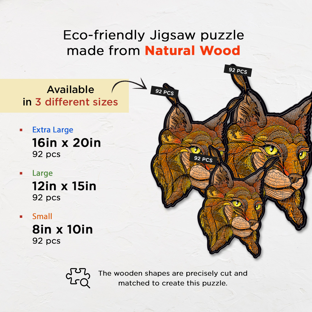 Greek Lynx creative jigsaw puzzle for kids and adults includes different custom shapes