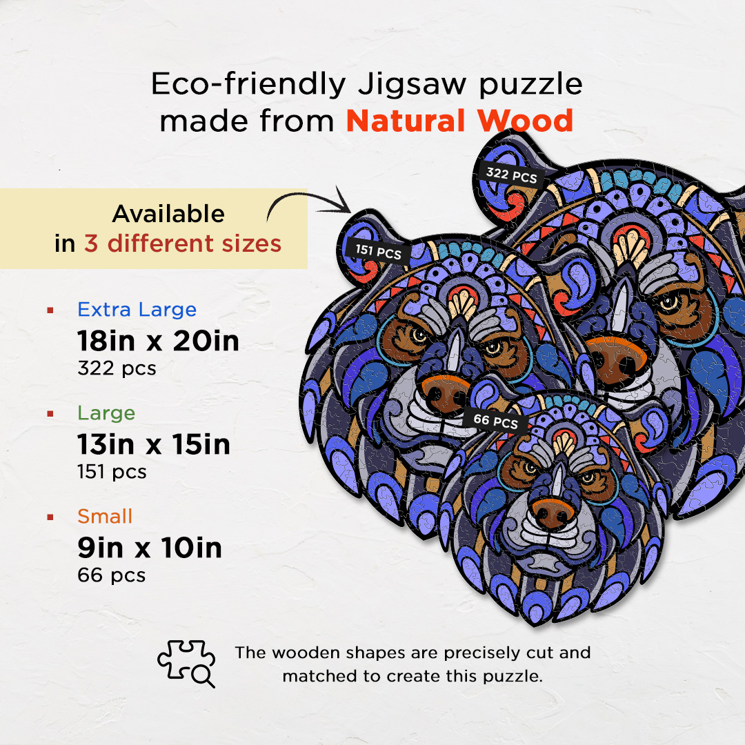 Grizzly Bear Ornamental Puzzle designed precisely to bring amazing fun time