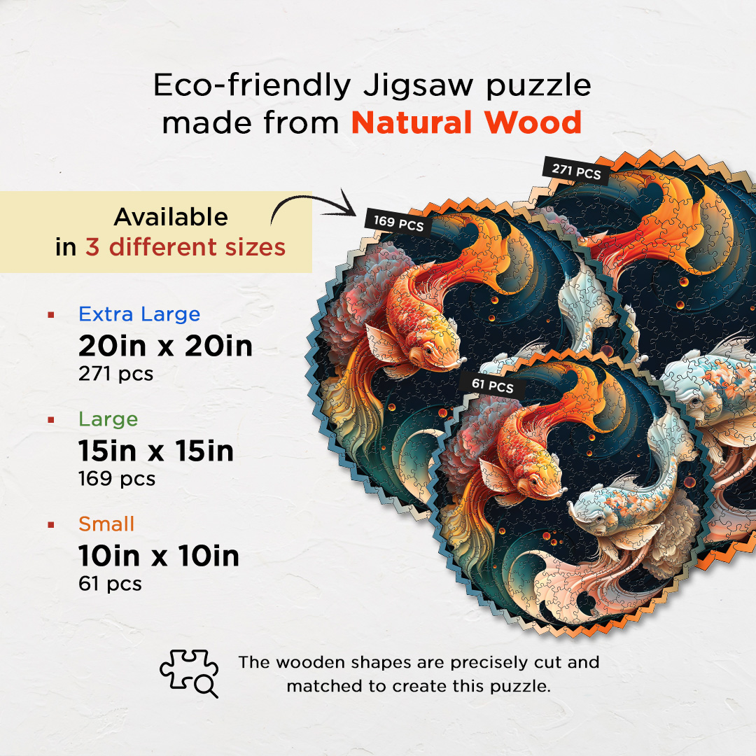 Japanese Koi digital art puzzle for kids and adults a creative art base puzzle