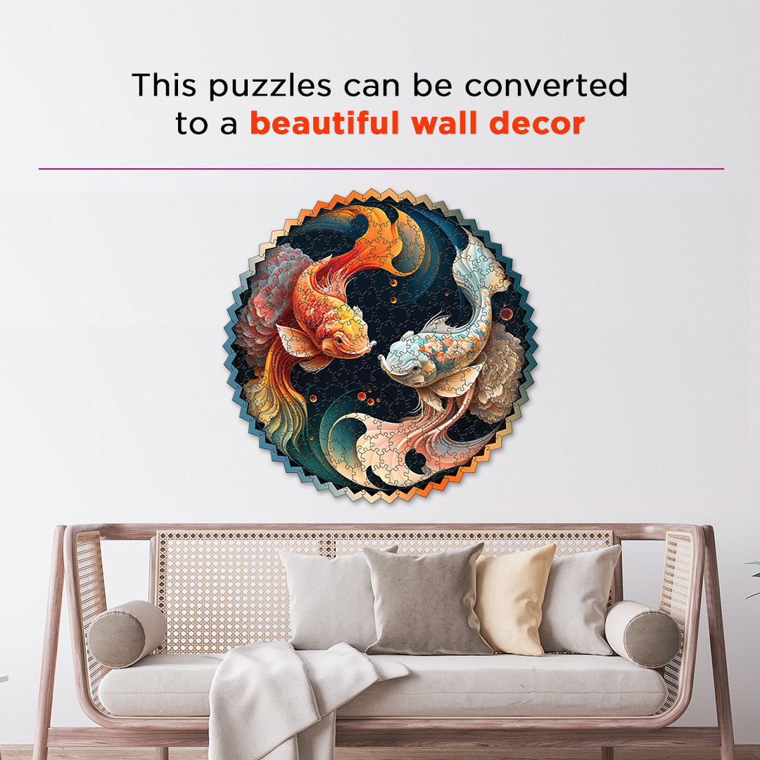 Japanese Koi digital art puzzle for kids and adults a creative art base puzzle