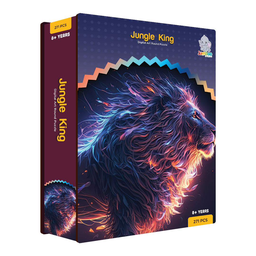 Jungle King digital art puzzle for kids and adults a creative art base puzzle