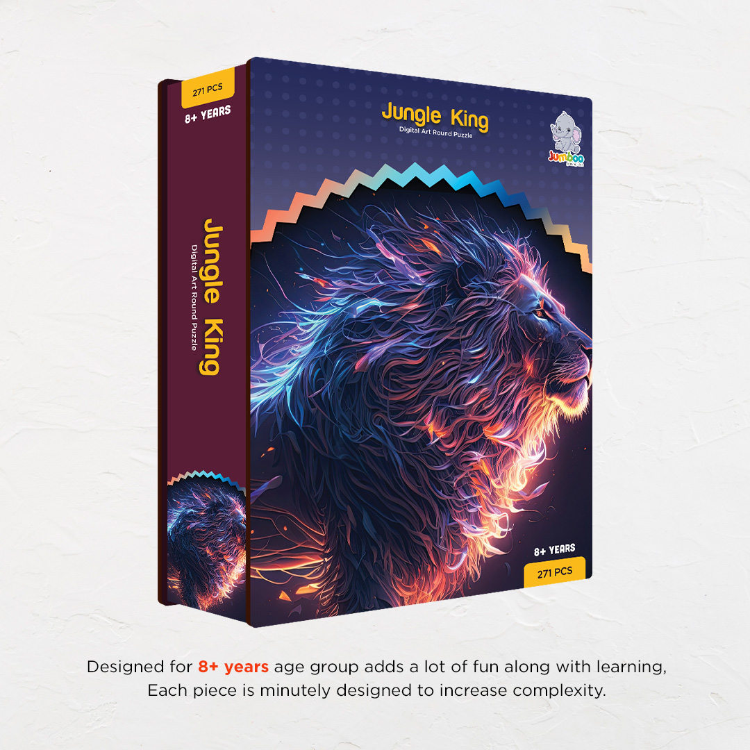 Jungle King digital art puzzle for kids and adults a creative art base puzzle