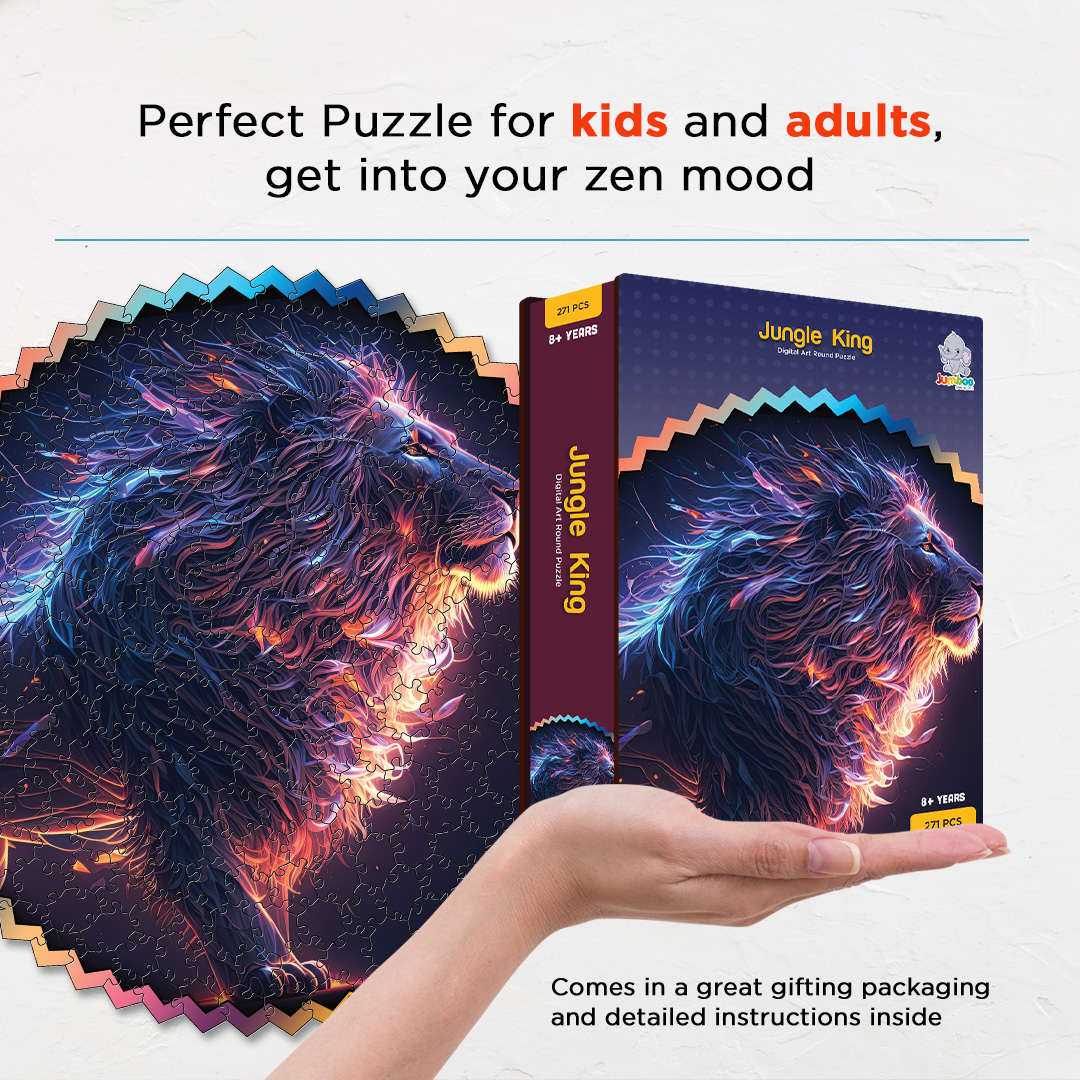Jungle King digital art puzzle for kids and adults a creative art base puzzle