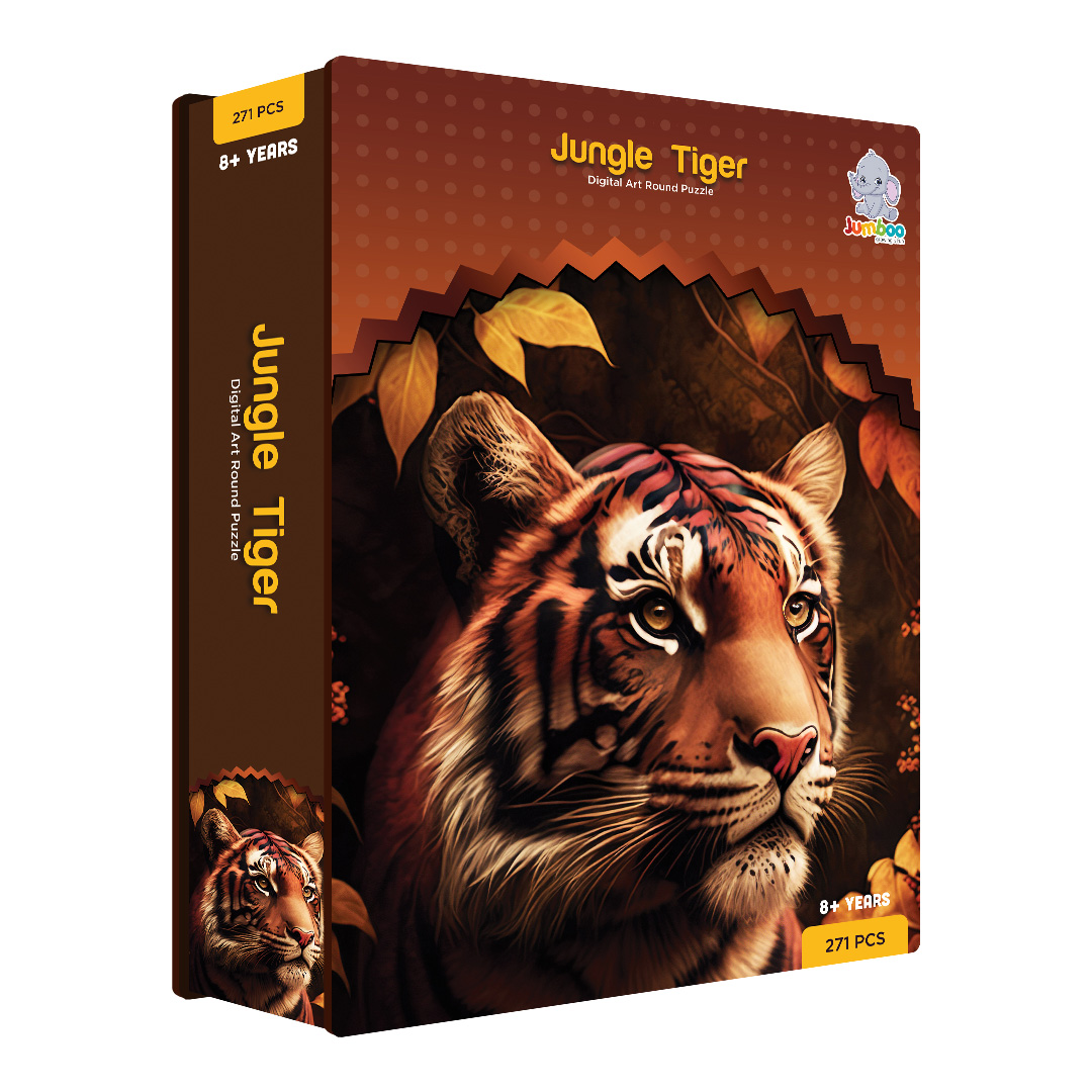 Jungle Tiger digital art puzzle for kids and adults a creative art base puzzle