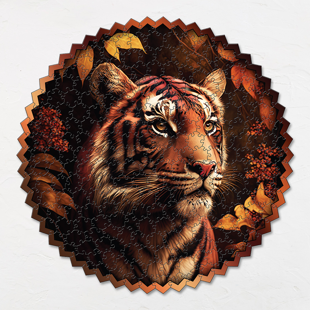 Jungle Tiger digital art puzzle for kids and adults a creative art base puzzle