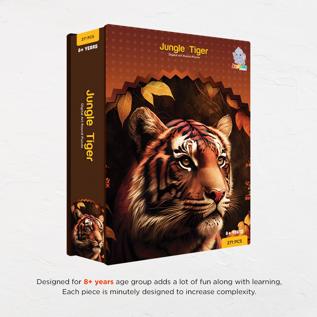 Jungle Tiger digital art puzzle for kids and adults a creative art base puzzle