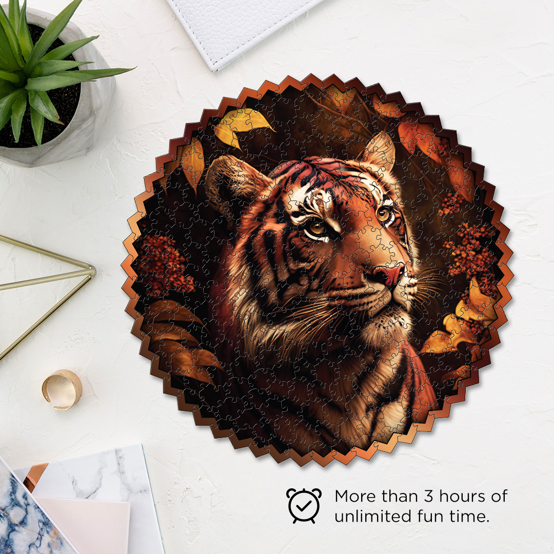 Jungle Tiger digital art puzzle for kids and adults a creative art base puzzle