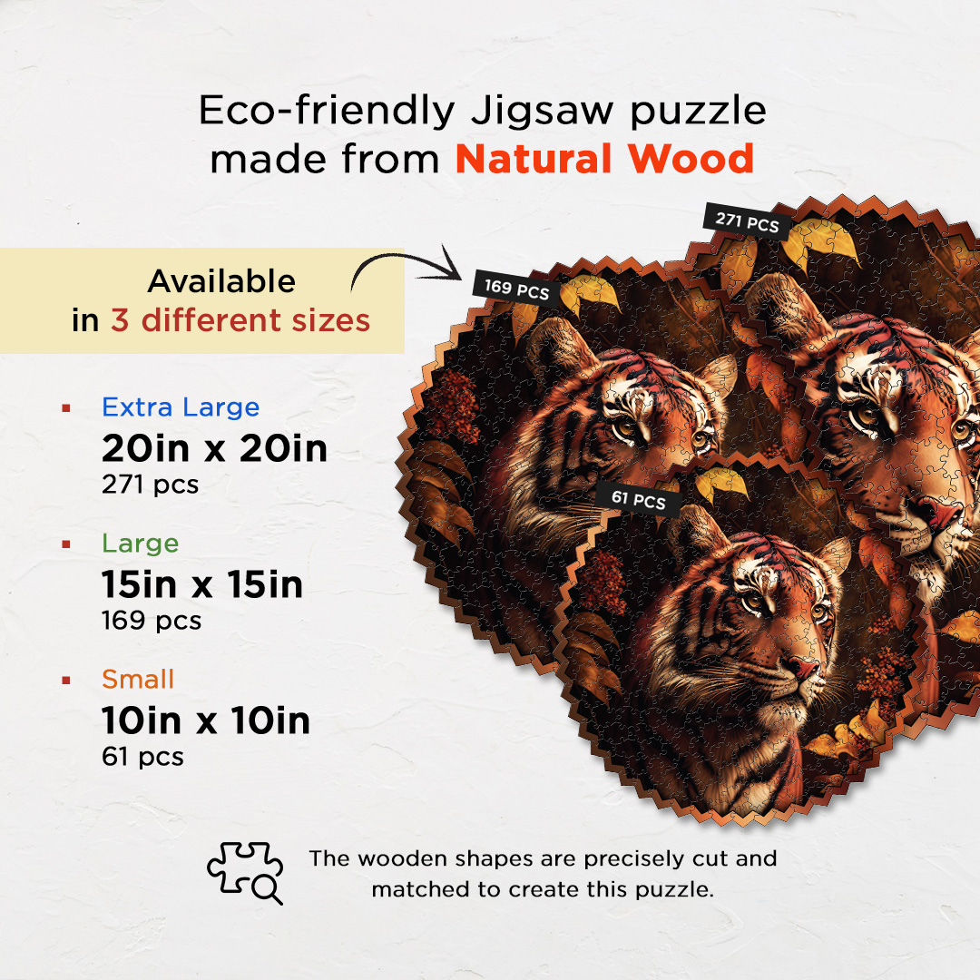 Jungle Tiger digital art puzzle for kids and adults a creative art base puzzle