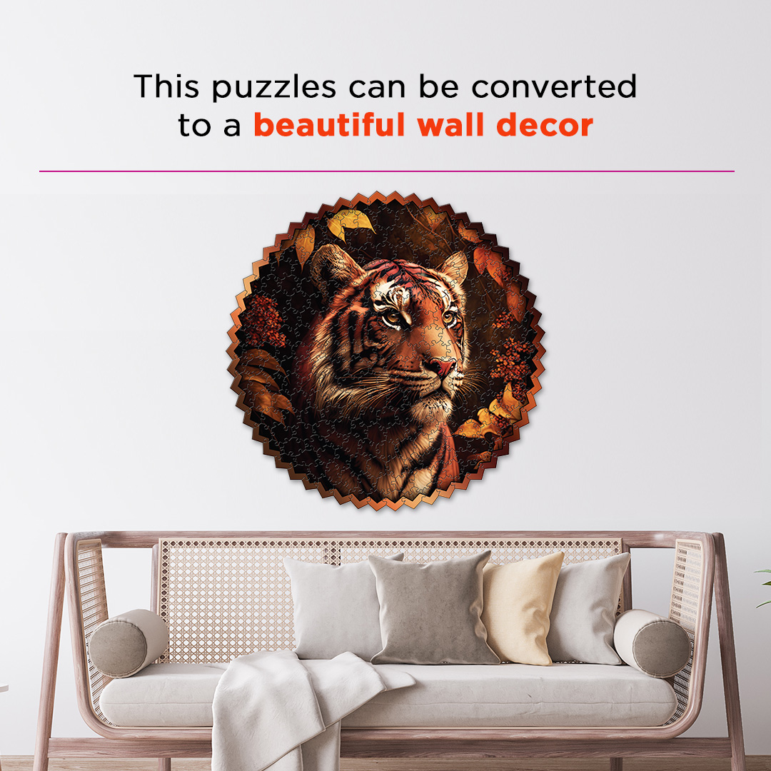 Jungle Tiger digital art puzzle for kids and adults a creative art base puzzle