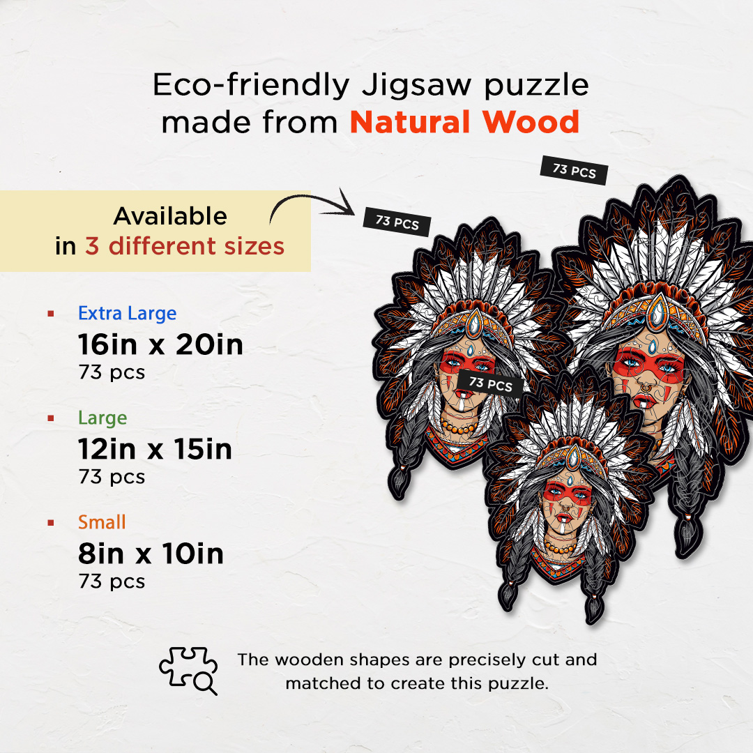 Lady Indiana creative jigsaw puzzle for kids and adults includes different custom shapes