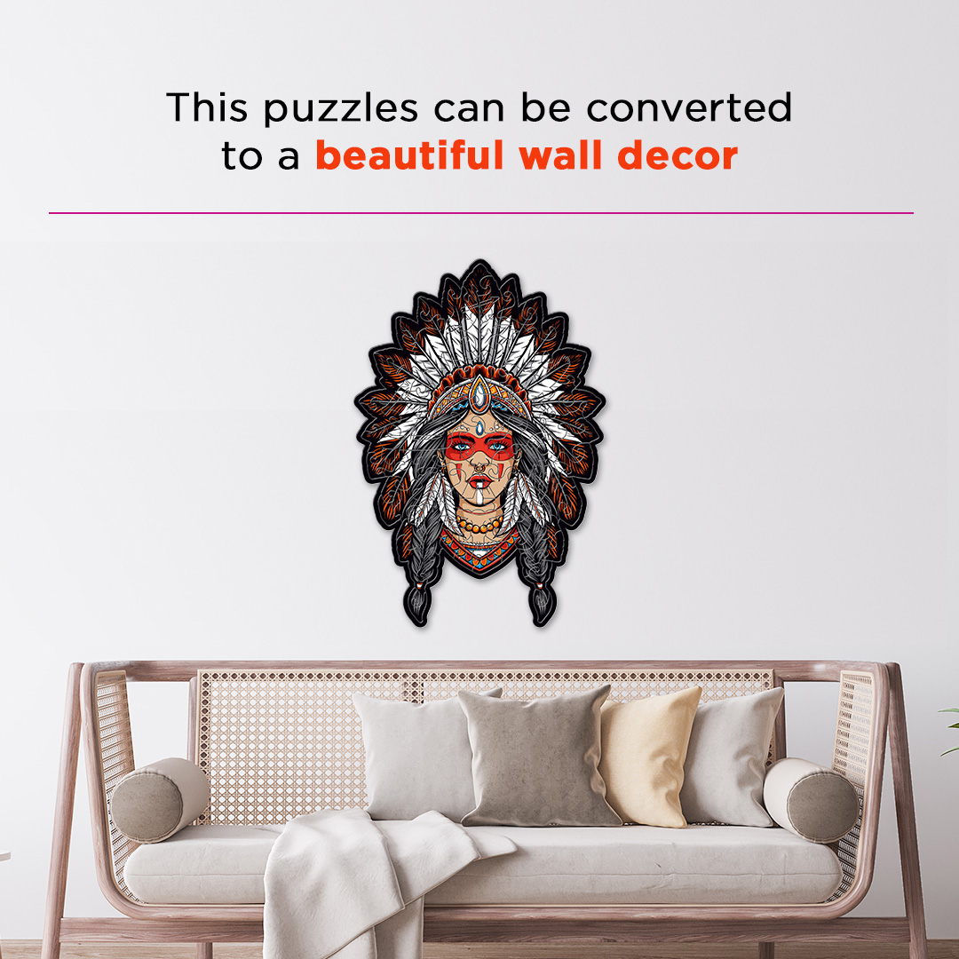 Lady Indiana creative jigsaw puzzle for kids and adults includes different custom shapes