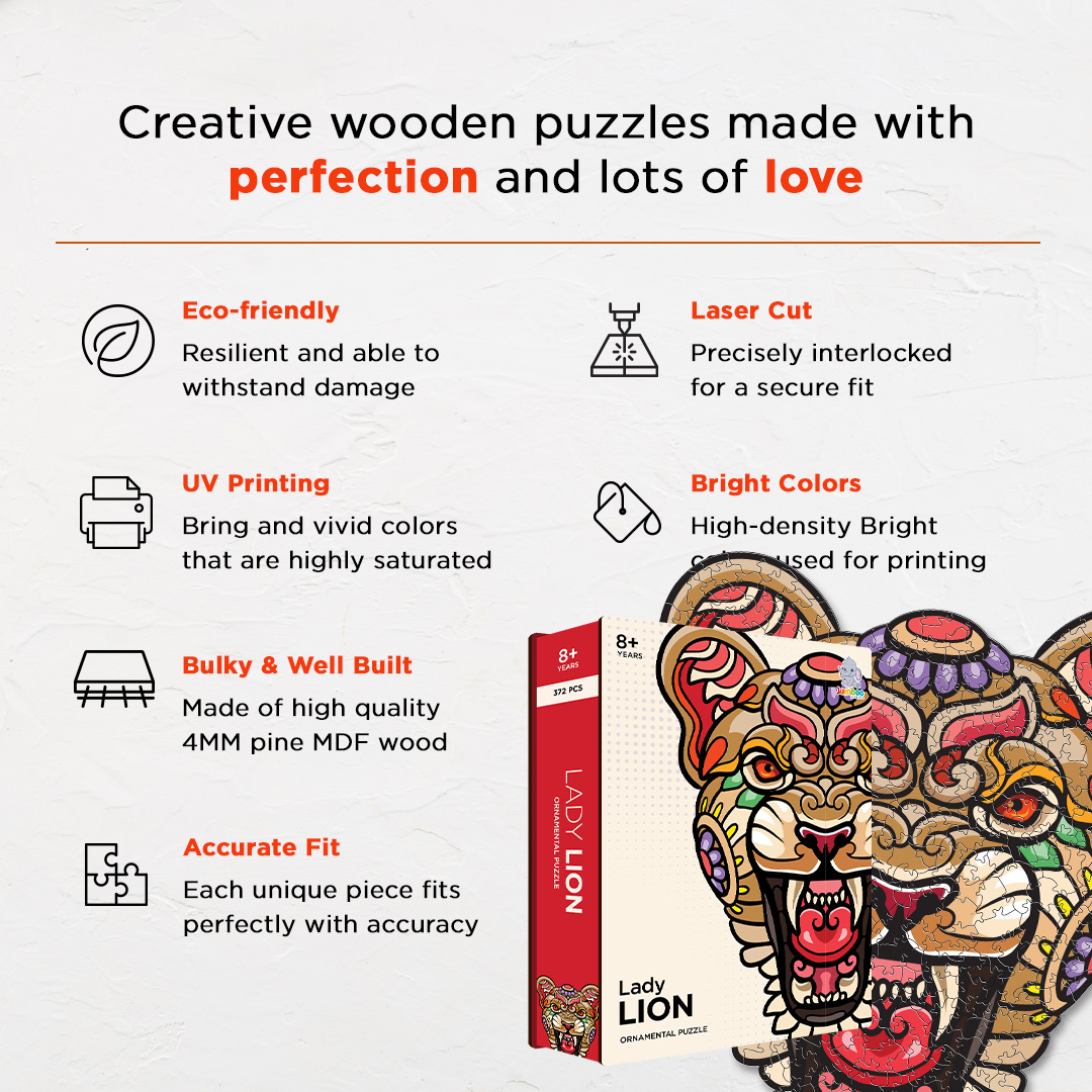 Lady Lion Ornamental Puzzle designed precisely to bring amazing fun time