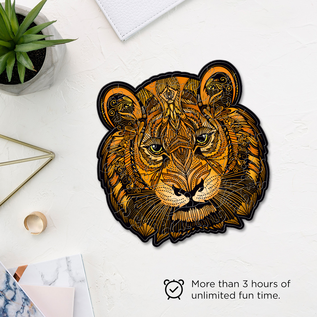 Lion King creative jigsaw puzzle for kids and adults includes different custom shapes