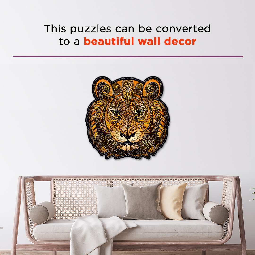 Lion King creative jigsaw puzzle for kids and adults includes different custom shapes