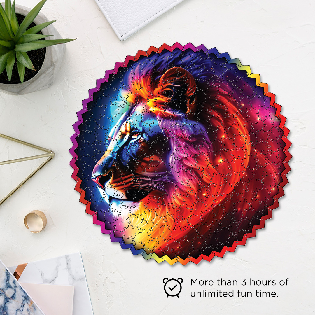 Lion Universe digital art puzzle for kids and adults a creative art base puzzle