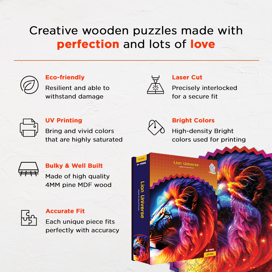 Lion Universe digital art puzzle for kids and adults a creative art base puzzle