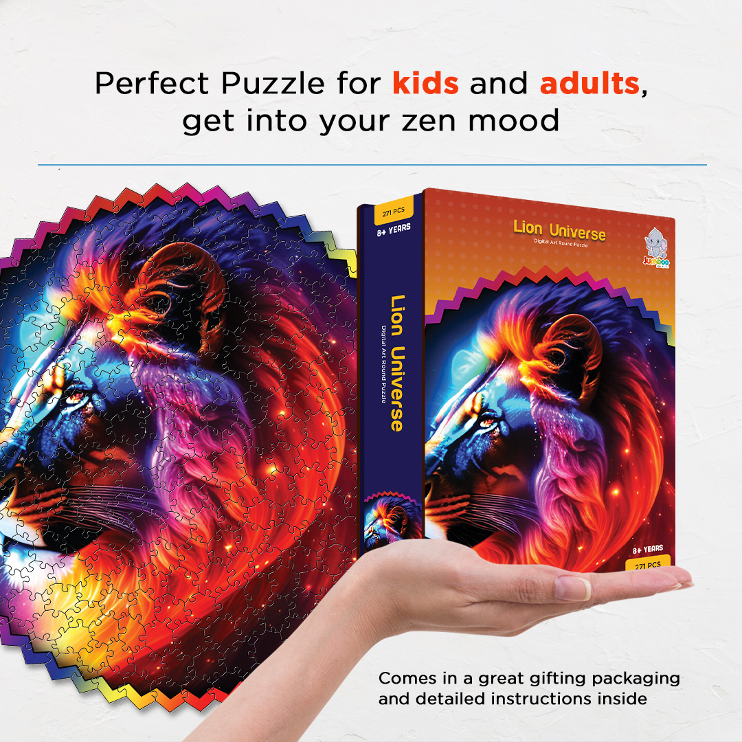 Lion Universe digital art puzzle for kids and adults a creative art base puzzle