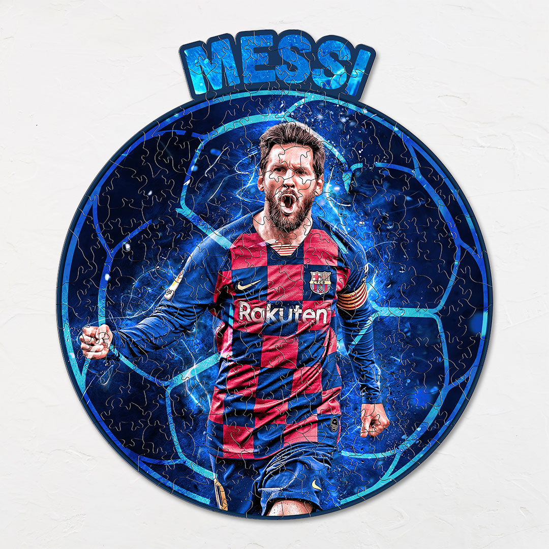 Lionel Messi jigsaw puzzle created for the football lovers with unique shapes