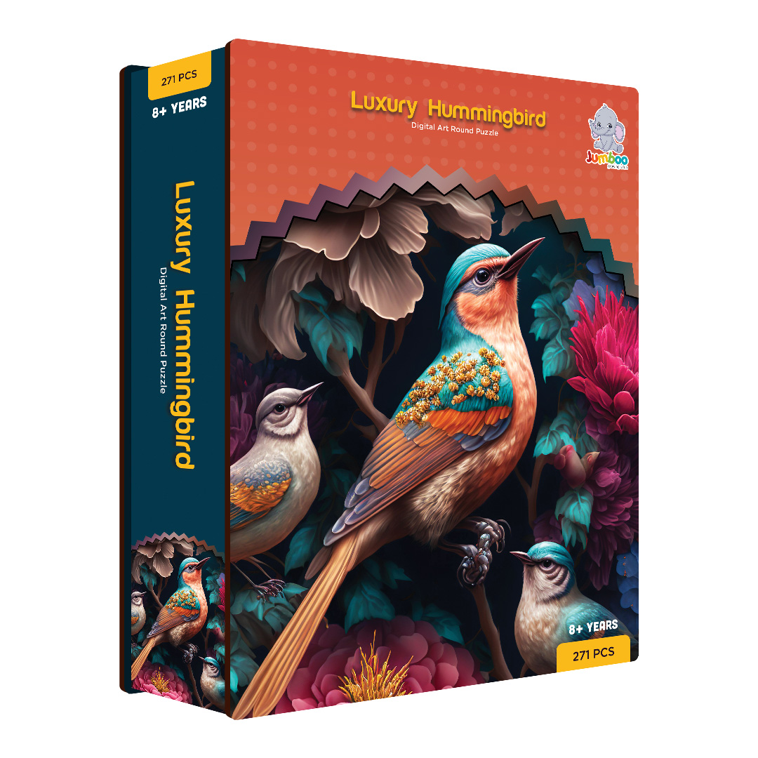 Luxury Hummingbird digital art puzzle for kids and adults a creative art base puzzle