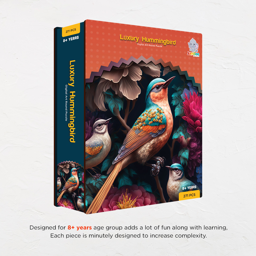 Luxury Hummingbird digital art puzzle for kids and adults a creative art base puzzle