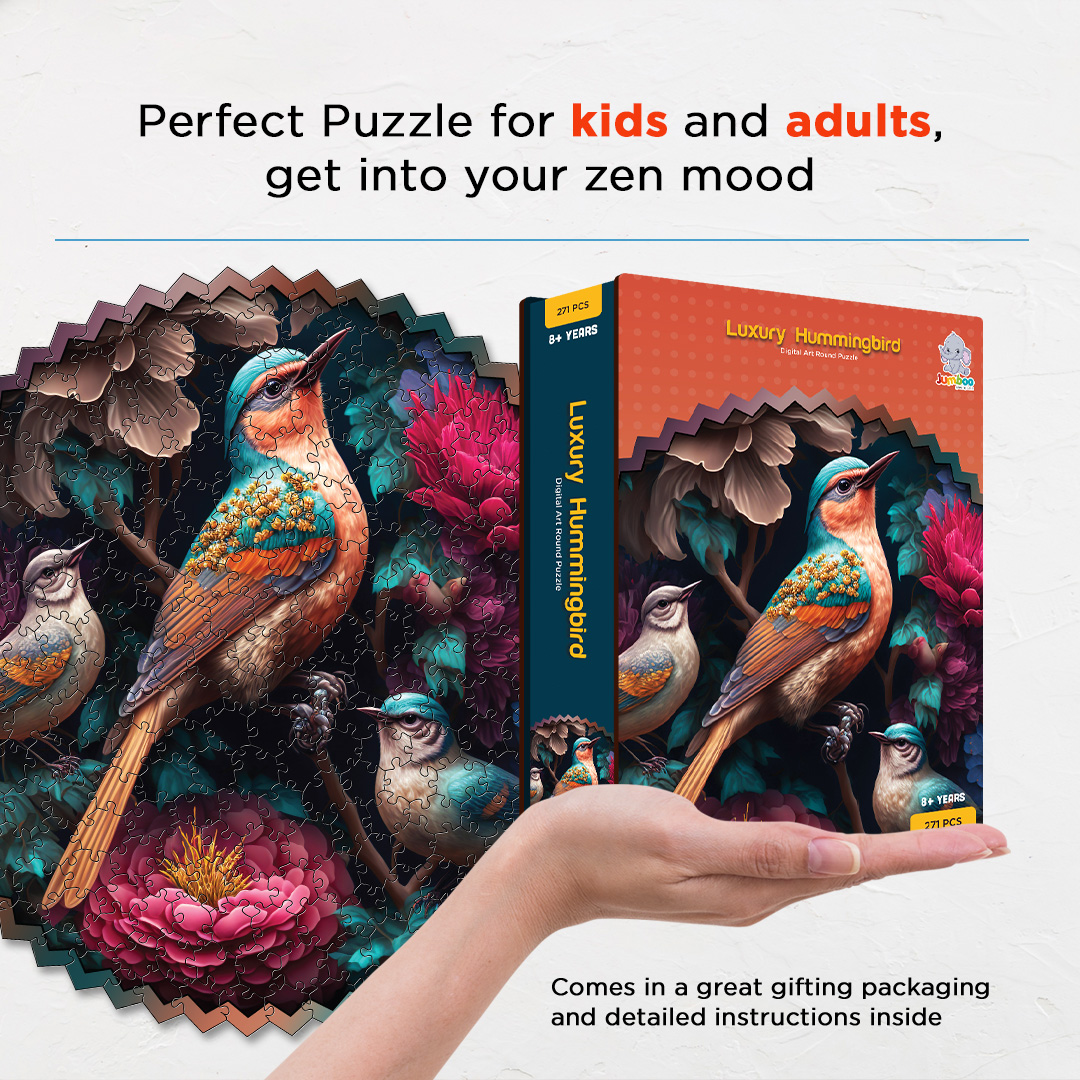 Luxury Hummingbird digital art puzzle for kids and adults a creative art base puzzle